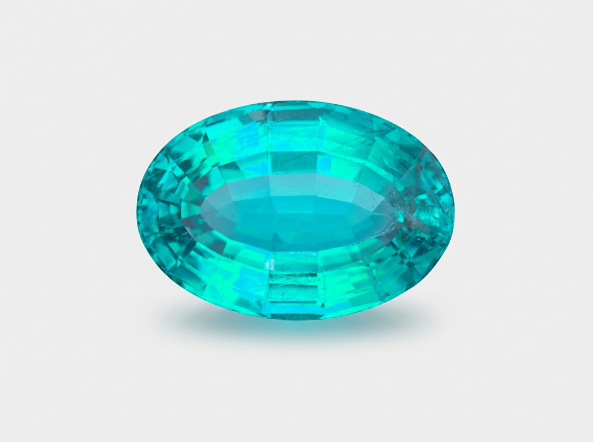 An oval neon blue-green Paraiba tourmaline