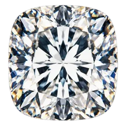 Cushion cut diamond shown at approximate relative size for one carat
