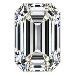 Emerald cut diamond shown at approximate relative size for one carat