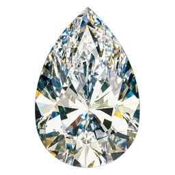 Pear cut diamond shown at approximate relative size for one carat