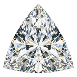 Trillion cut diamond shown at approximate relative size for one carat