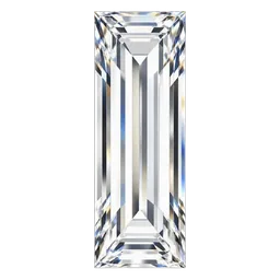 Baguette cut diamond shown at approximate relative size for one carat